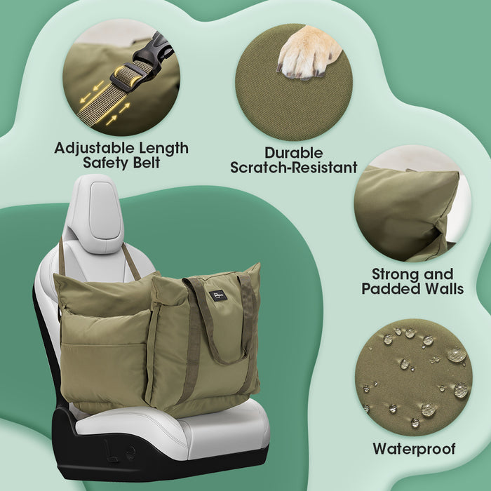 3-In-1 Dog Car Seat Detachable Dog Sofa With Side Pocket