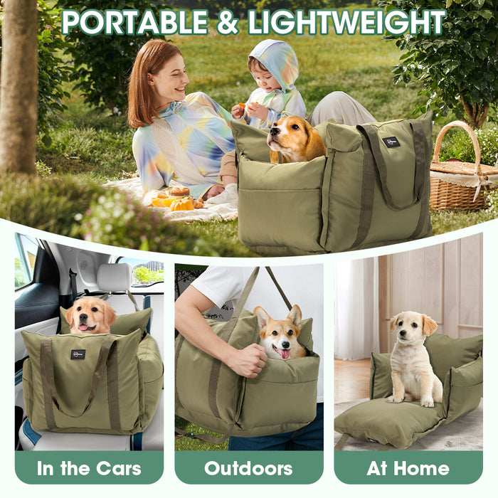 3-In-1 Dog Car Seat Detachable Dog Sofa With Side Pocket