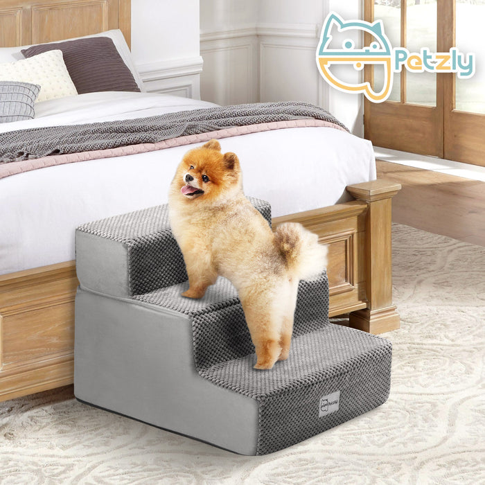 3 Tiers Dog Ramp Steps Pet Stairs Portable Indoor For Bed Sofa