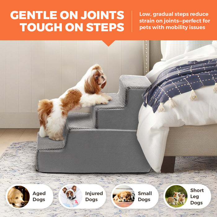 4 Tiers Dog Ramp Steps Pet Stairs Portable Indoor For Bed Sofa