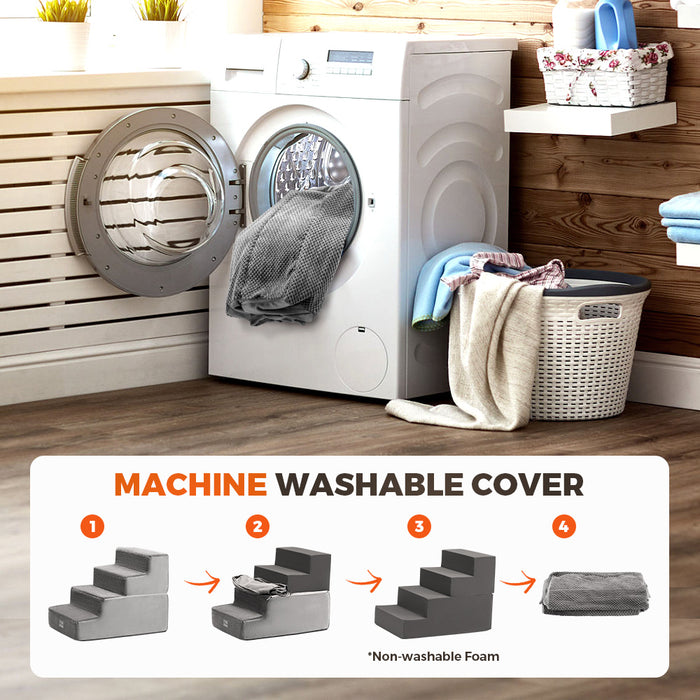 4 Tiers Dog Ramp Steps Pet Stairs Portable Indoor For Bed Sofa