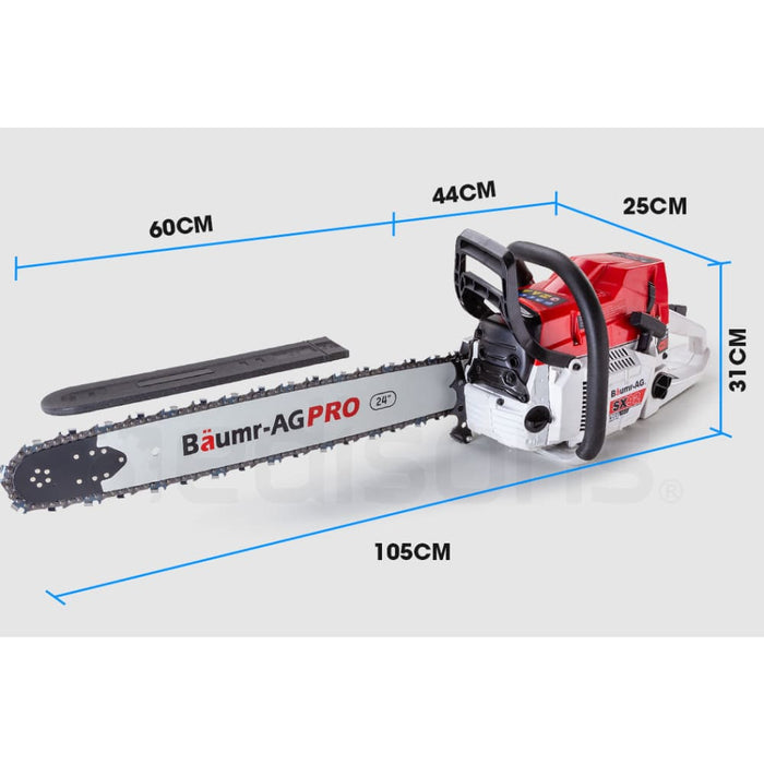 Petrol Commercial Chainsaw 24 Bar E-start Chain Saw Top