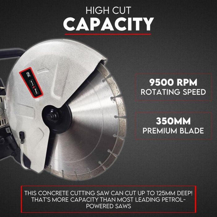 Petrol Demolition Saw 75cc Concrete Cut Off Wet Demo Road