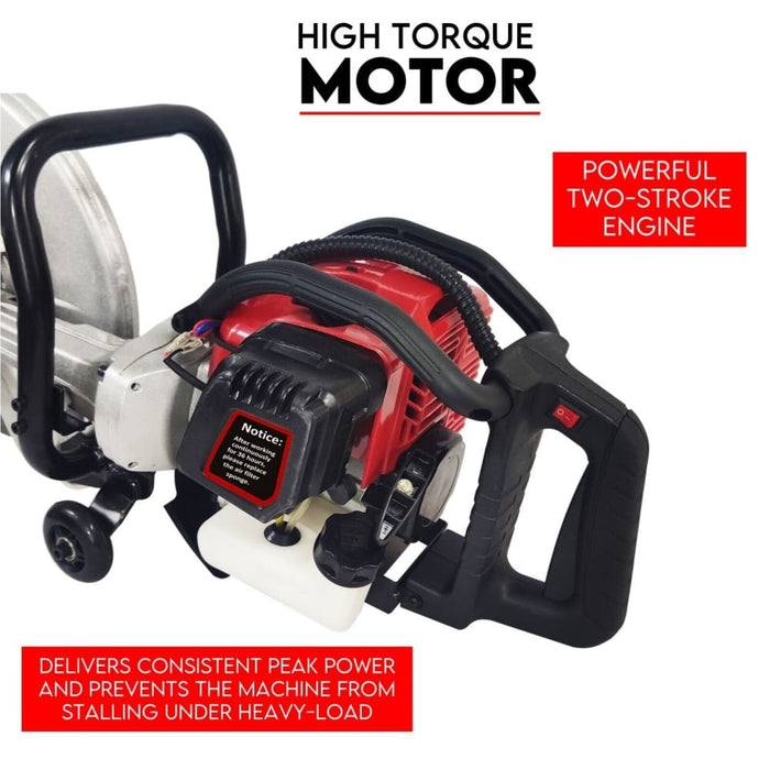 Petrol Demolition Saw 75cc Concrete Cut Off Wet Demo Road