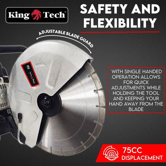 Petrol Demolition Saw 75cc Concrete Cut Off Wet Demo Road