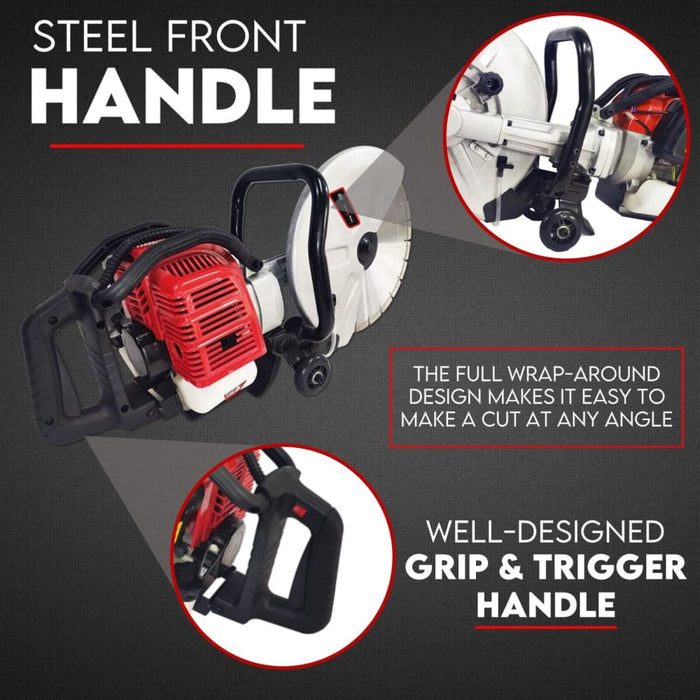 Petrol Demolition Saw 75cc Concrete Cut Off Wet Demo Road