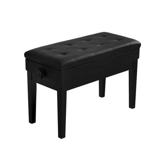 Piano Bench Stool Adjustable Height Keyboard Seat Black