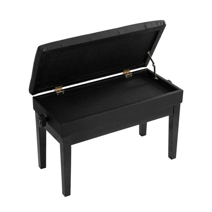 Piano Bench Stool Adjustable Height Keyboard Seat Black
