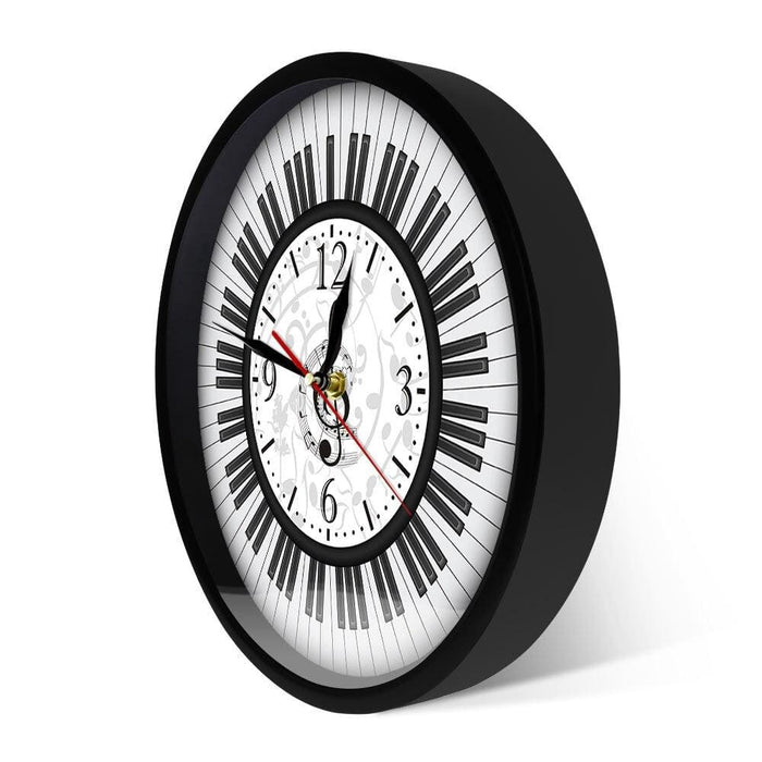 Piano Keyboard Treble Clef Wall Art Modern Clock Musical
