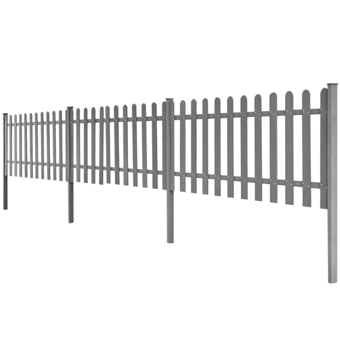 Picket Fence with Posts 3 Pcs Wpc 600x60 Cm Axnxl