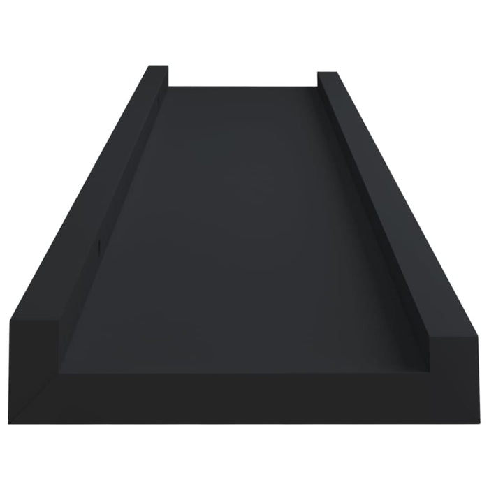 Picture Frame Ledge Shelves 2 Pcs Black Mdf Txtkto