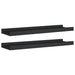 Picture Frame Ledge Shelves 2 Pcs Black Mdf Txtkto