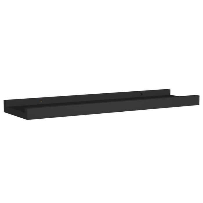 Picture Frame Ledge Shelves 2 Pcs Black Mdf Txtkto