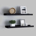Picture Frame Ledge Shelves 2 Pcs Black Mdf Txtkto