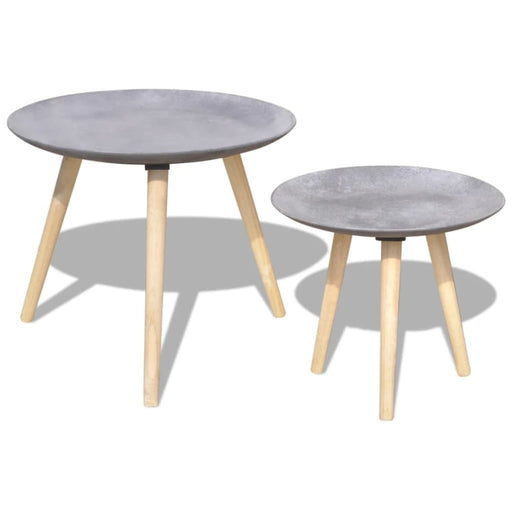 Two Piece Side Table/coffee Table Set 55 Cm&44 Cm Concrete