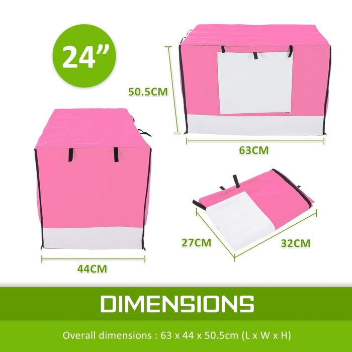 Pink Cage Cover Enclosure for Wire Dog Crate 24in