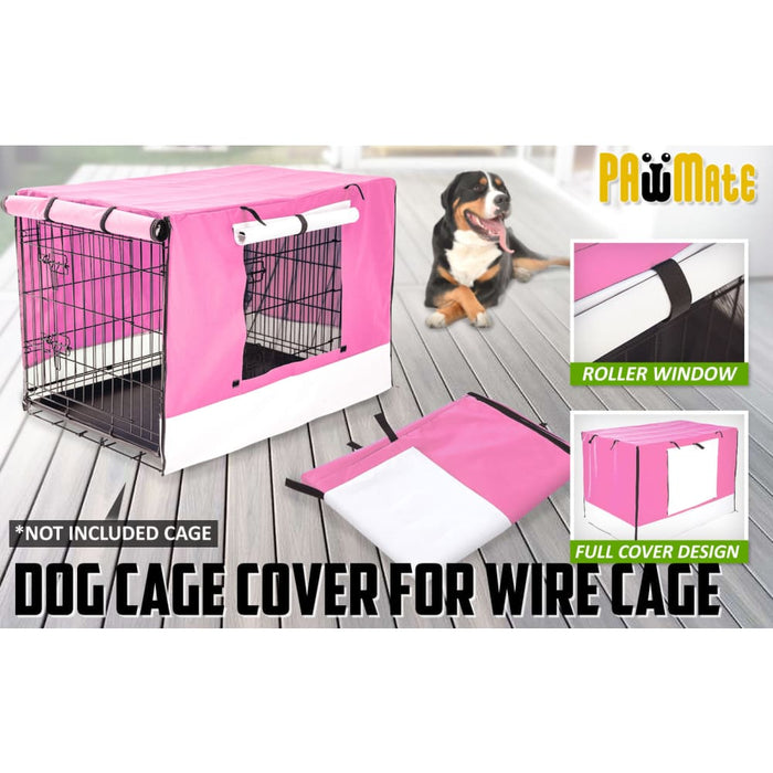 Pink Cage Cover Enclosure for Wire Dog Crate 24in