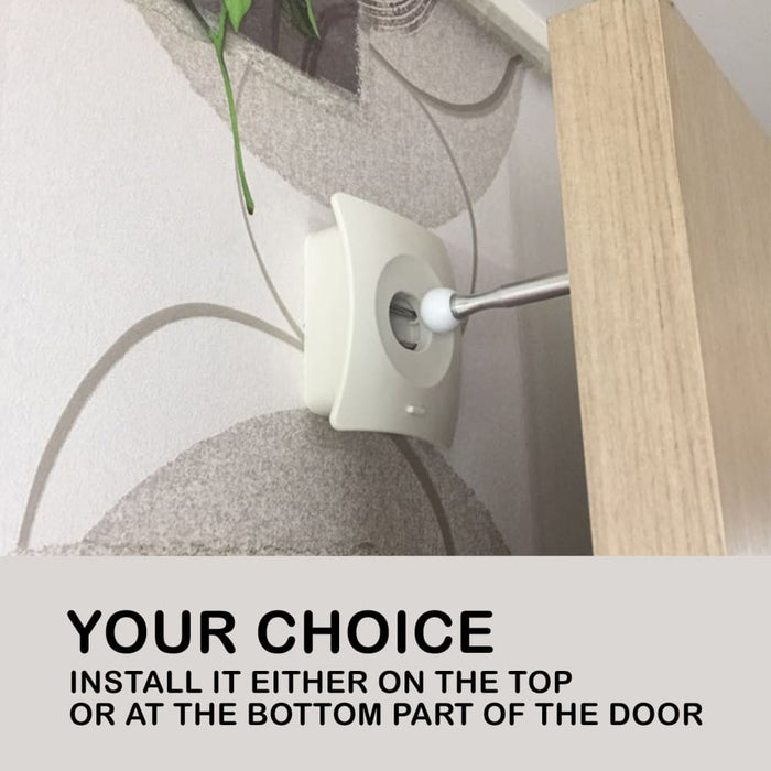 4x Pink Door Stopper Wall Mount Stop Adhesive Catch Hole