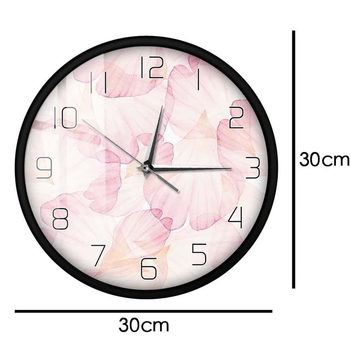 Pink Flower Petal Modern Design Wall Clock Girl Nursery