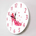 Pink Rose Petal Style High Heels Shoe Silent Wall Clock