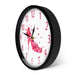 Pink Rose Petal Style High Heels Shoe Silent Wall Clock