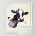 Pink Cow Sherpa Fleece Blanket Milk Cartoon Throw Cute Farm