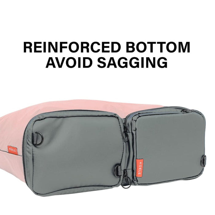 Pink Shopper Bag Tote Foldable Travel Laptop Grocery Ko-dual