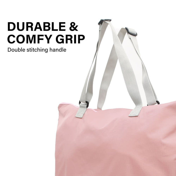 Pink Shopper Bag Tote Foldable Travel Laptop Grocery Ko-dual