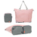 Pink Shopper Bag Tote Foldable Travel Laptop Grocery Ko-dual