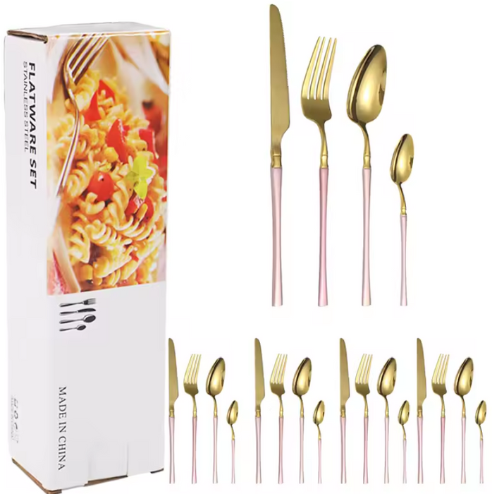20 Piece Stainless Steel Hotel Tableware Set