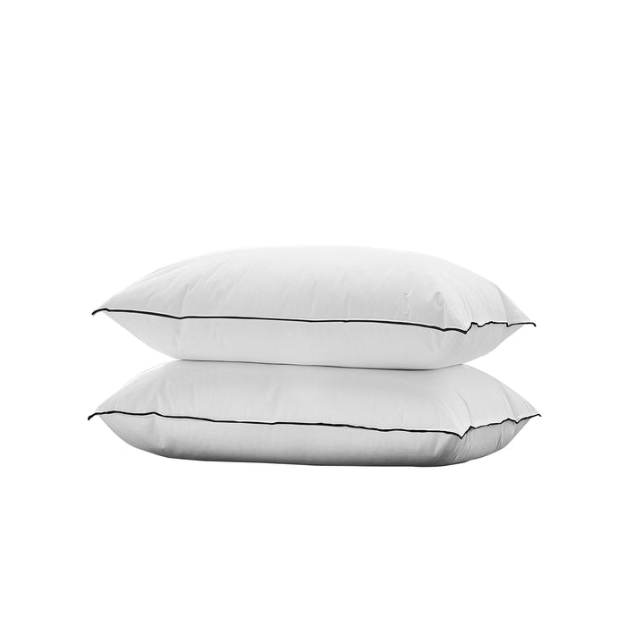 Pillow Duck Feather Down Standard Pillows Cotton Cover - Twin Pack