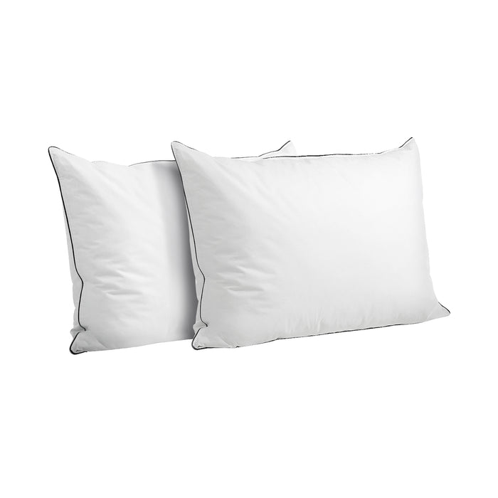 Pillow Duck Feather Down Standard Pillows Cotton Cover - Twin Pack