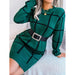Plaid Knit Sweater Dress for Women