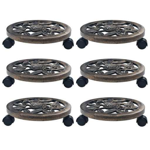 Plant Trolleys 6 Pcs Bronze 30 Cm Plastic Anxxi