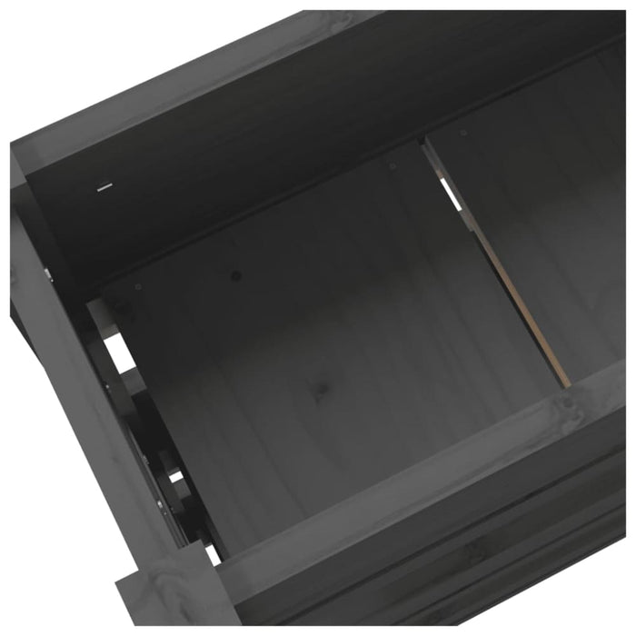 Planter Grey 112x25x104.5 Cm Solid Wood Pine Nxtkxx