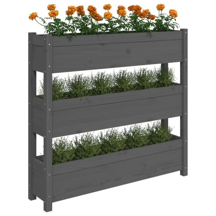 Planter Grey 112x25x104.5 Cm Solid Wood Pine Nxtkxx
