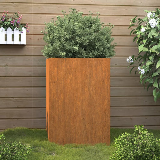 Planter Grey 42x38x75 Cm Weathering Steel Nxoppa