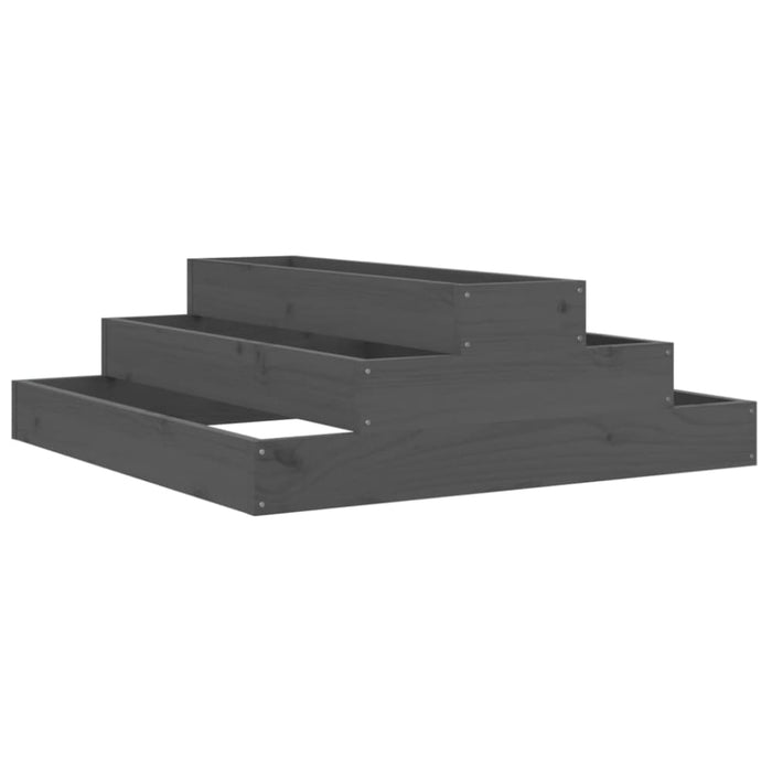 Planter Grey 80x80x27 Cm Solid Wood Pine Nxtnka