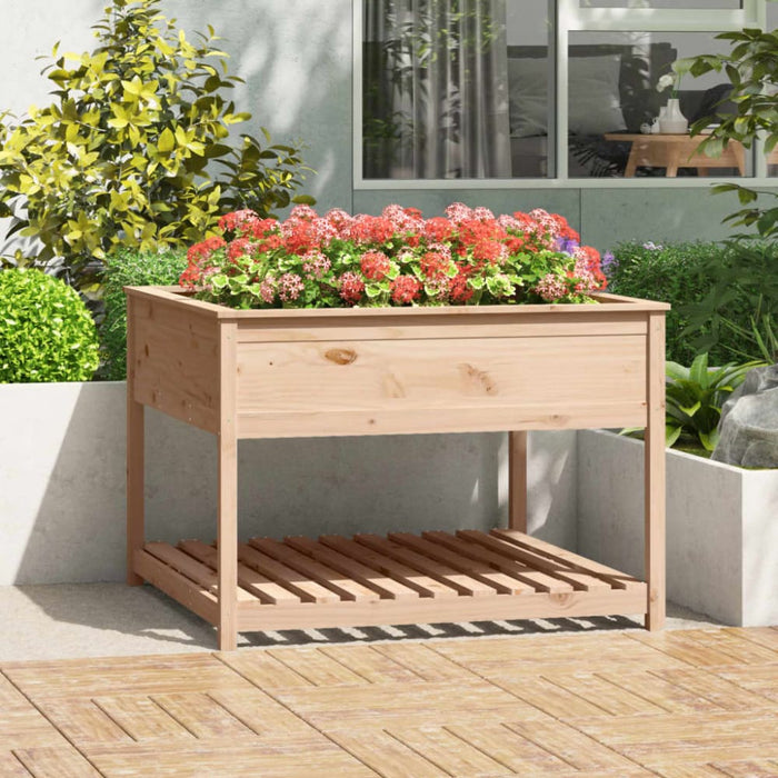 Planter with Shelf 111.5x111.5x81 Cm Solid Wood Pine Nxtnbo