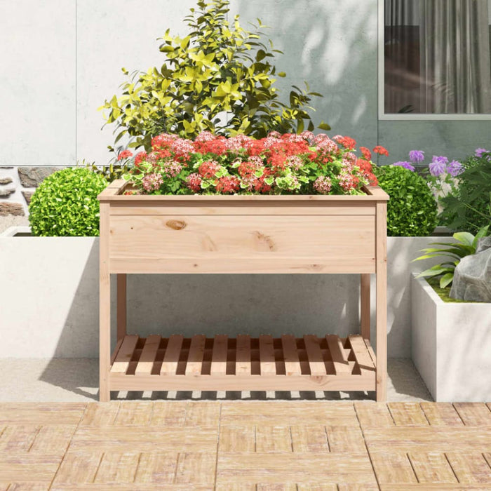 Planter with Shelf 111.5x111.5x81 Cm Solid Wood Pine Nxtnbo