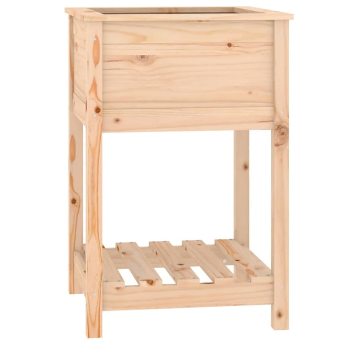 Planter with Shelf 54x54x81 Cm Solid Wood Pine Nxtiit