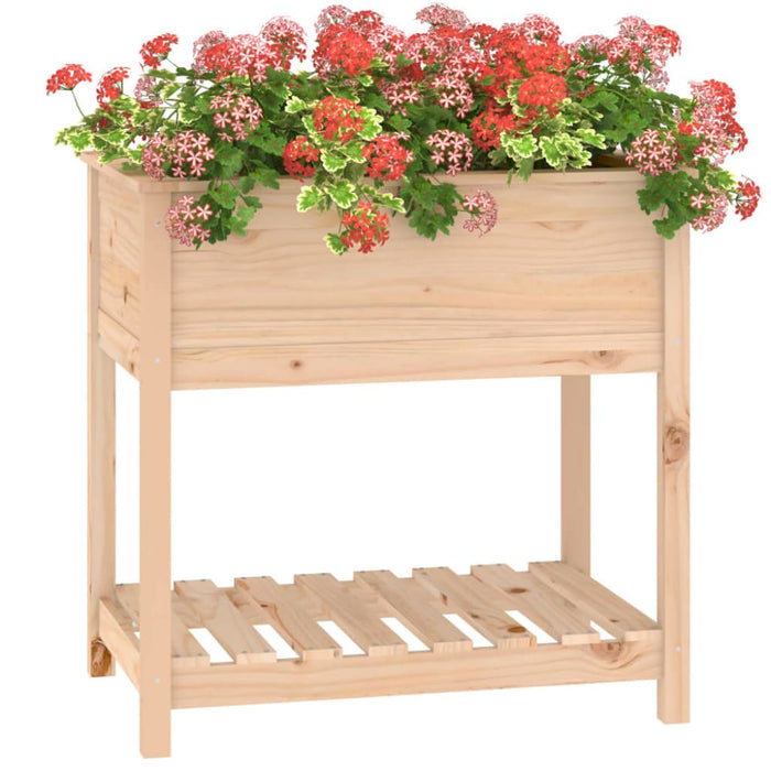 Planter with Shelf 82.5x54x81 Cm Solid Wood Pine Nxtinb