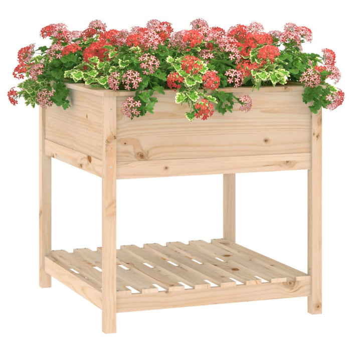 Planter with Shelf 82.5x82.5x81 Cm Solid Wood Pine Nxtika