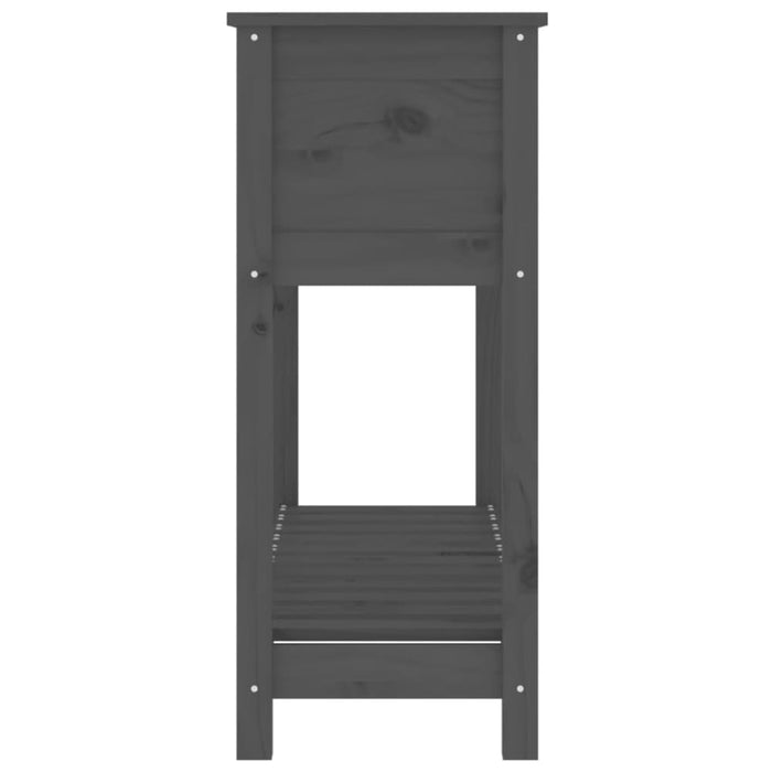 Planter with Shelf Grey 111.5x34.5x81 Cm Solid Wood Pine
