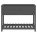 Planter with Shelf Grey 111.5x54x81 Cm Solid Wood Pine