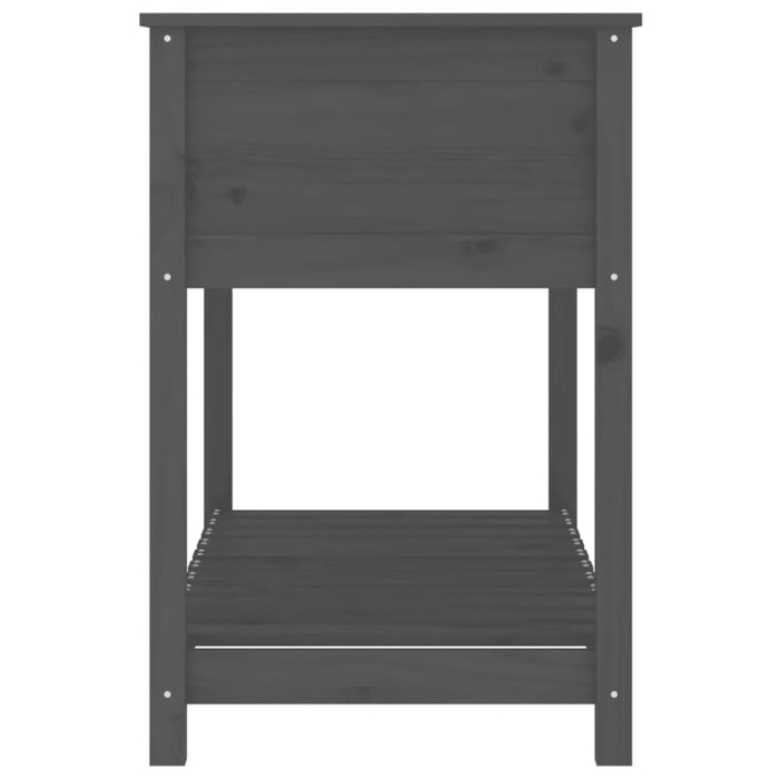 Planter with Shelf Grey 111.5x54x81 Cm Solid Wood Pine
