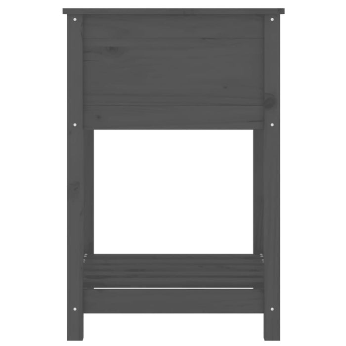 Planter with Shelf Grey 54x54x81 Cm Solid Wood Pine Nxtiip