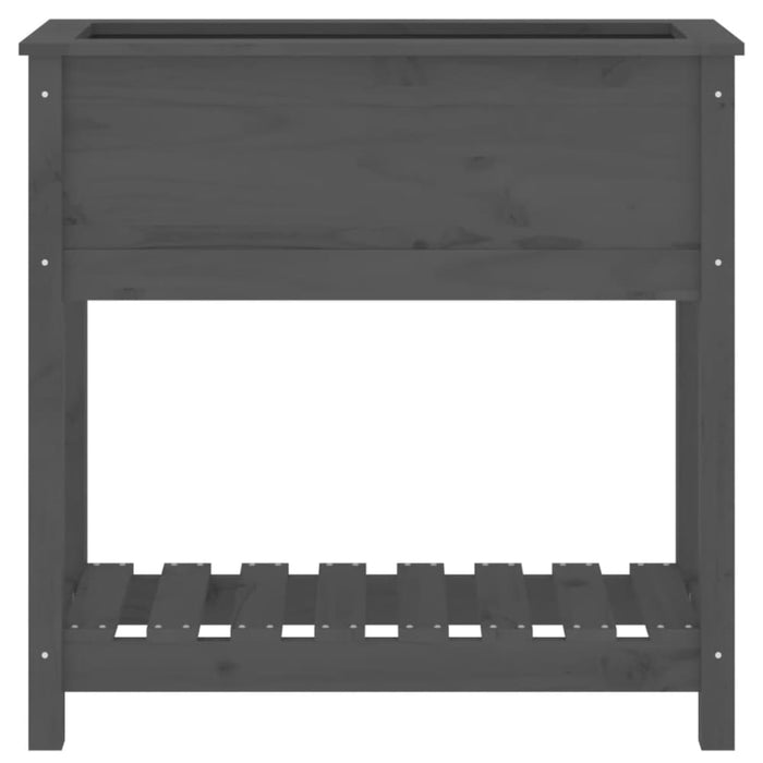 Planter with Shelf Grey 82.5x34.5x81 Cm Solid Wood Pine