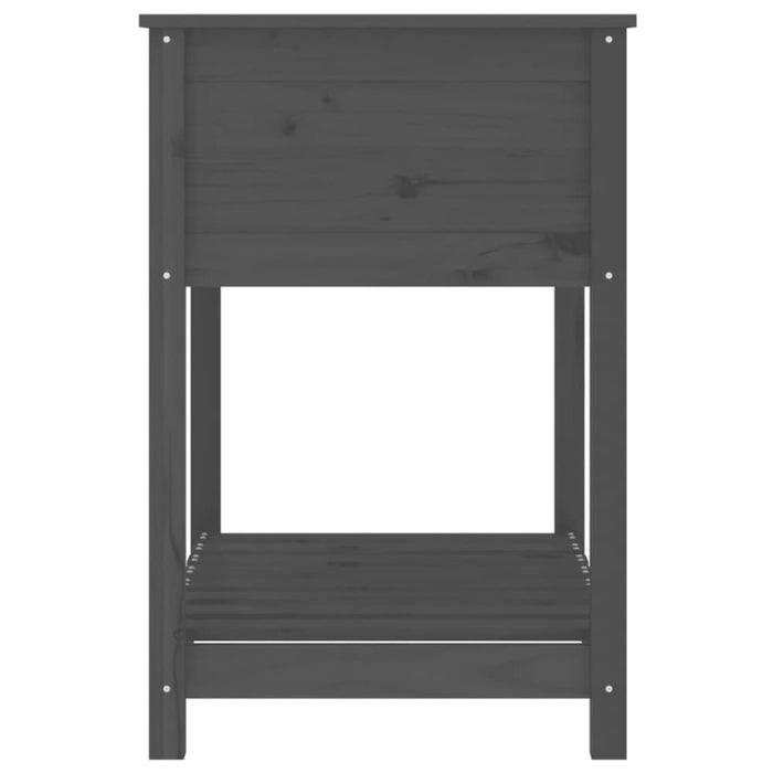 Planter with Shelf Grey 82.5x54x81 Cm Solid Wood Pine Nxtinx