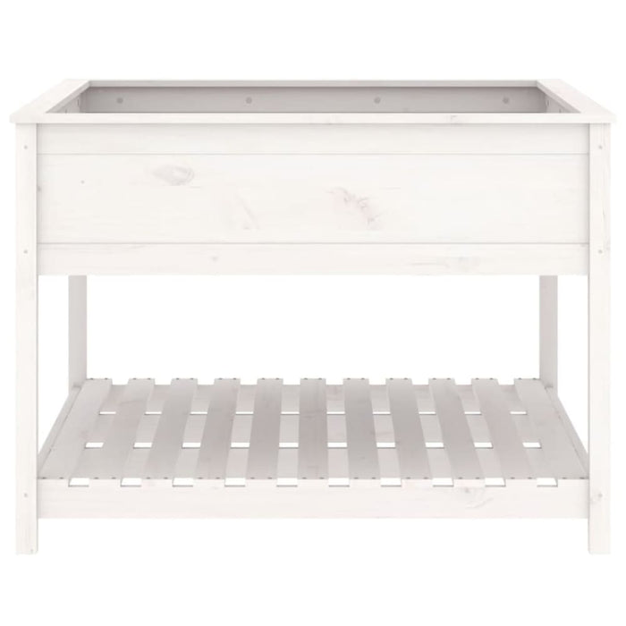Planter with Shelf White 111.5x111.5x81 Cm Solid Wood Pine